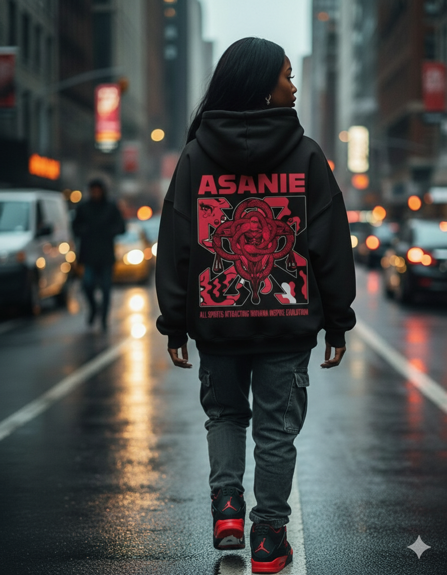 🔥 ASANIE Evolution Hoodie | RED THUNDER GAWD