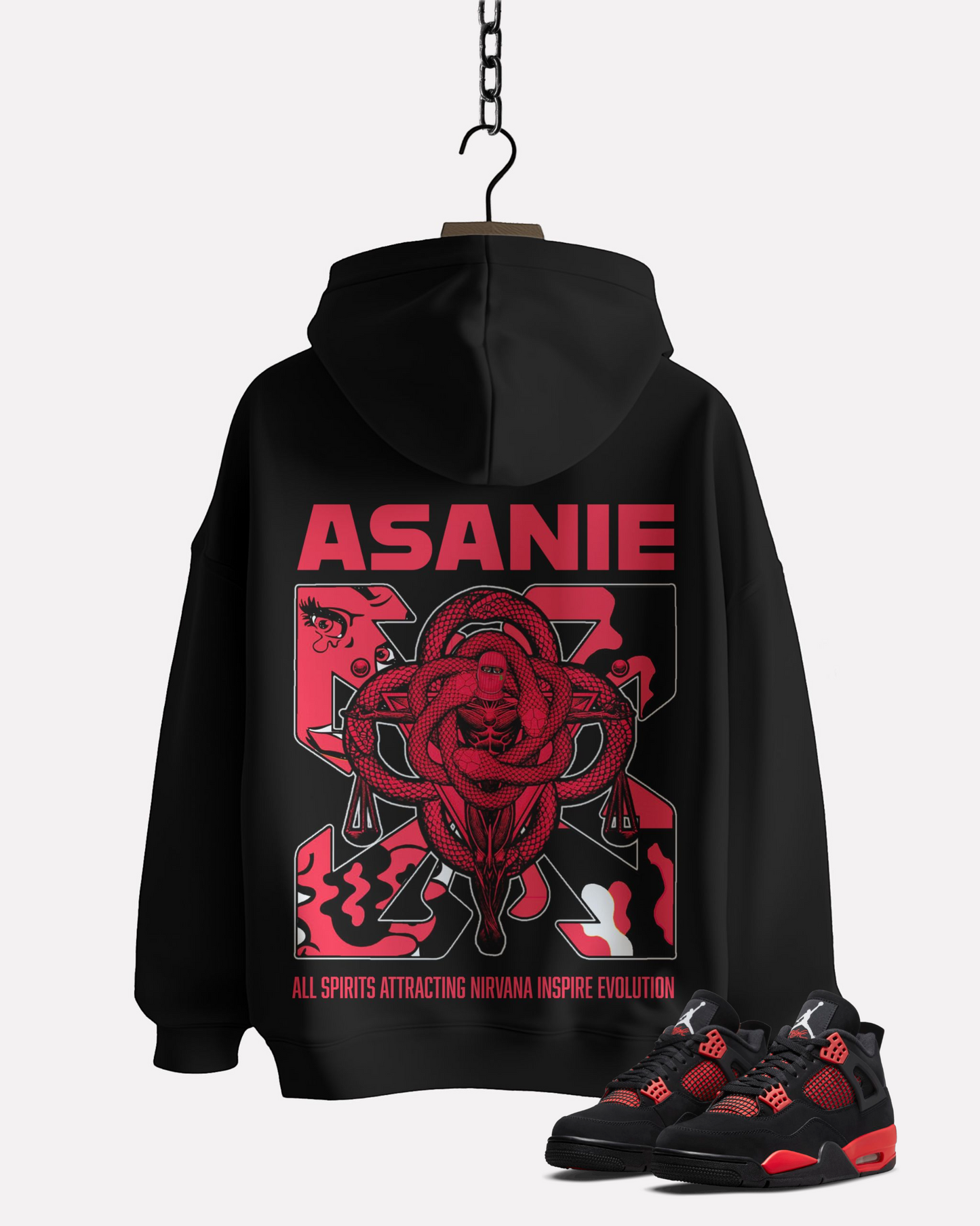 🔥 ASANIE Evolution Hoodie | RED THUNDER GAWD