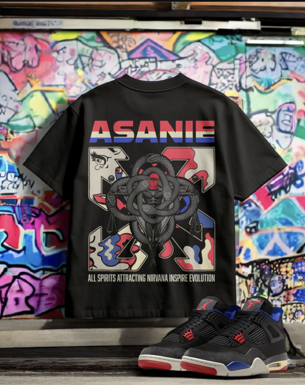 🤯 ASANIE Rare 4s Ski Art Tee (Premium HEAVYWEIGHT 7.50Z)